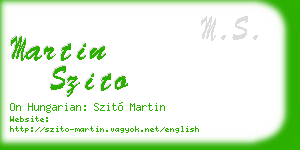 martin szito business card